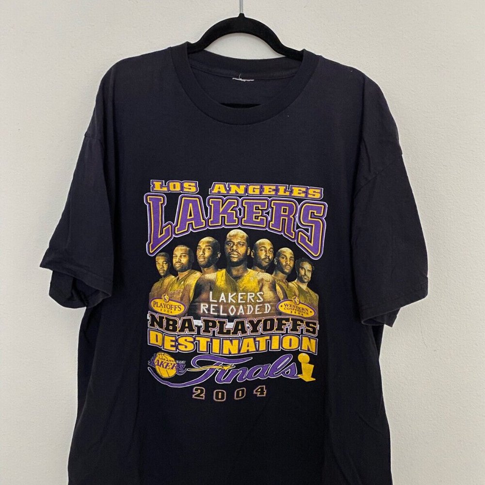Vintage Los Angeles Lakers Reloaded 2004 Finals Kobe Shaq USAs shirt 90s 80s te
